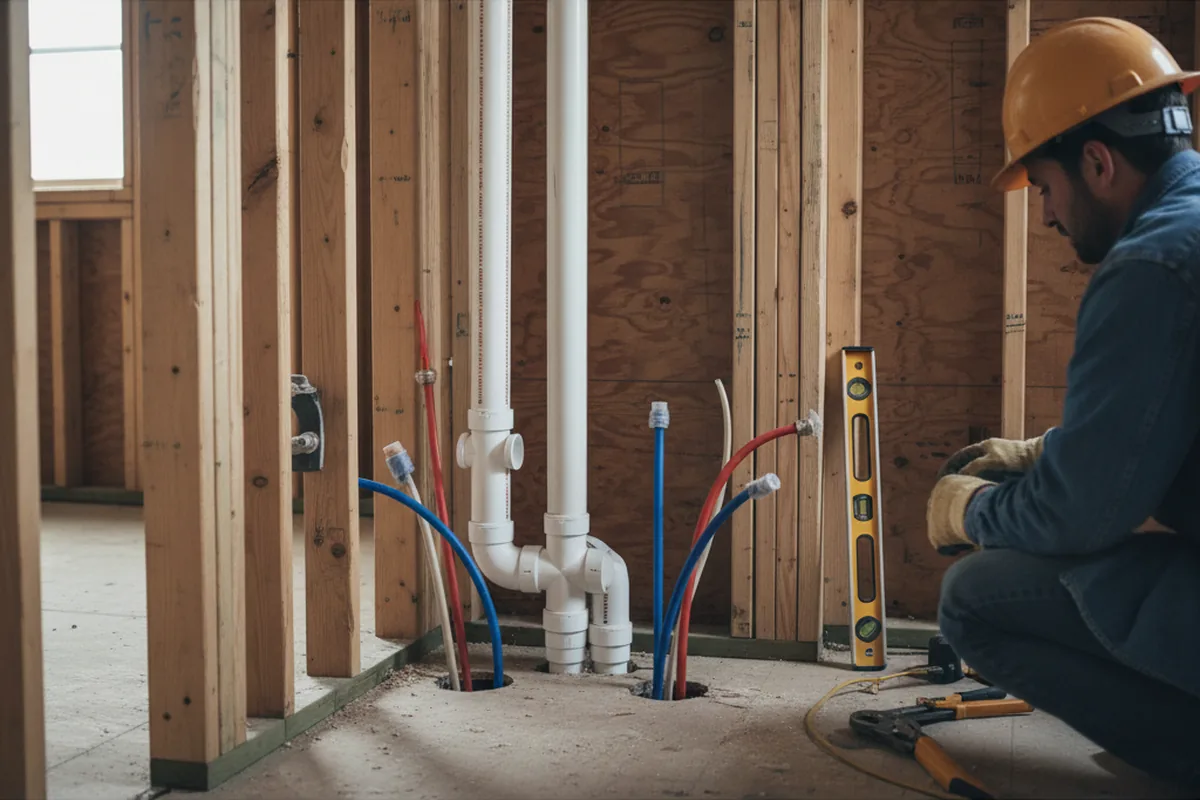 Drain and supply rough-in during Garbage Disposal Repair in Peekskill